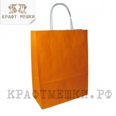 Пакет с крученой ручкой 32х25х11 (в*ш*г) 100 гр/м, Оранжевый